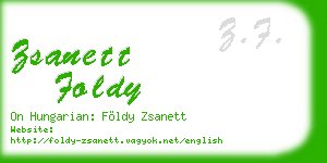 zsanett foldy business card